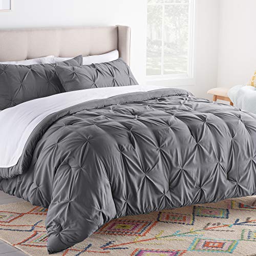  INENSPA All Season Hypoallergenic Down Alternative Microfiber Comforter, Oversized Queen, Dark Gray