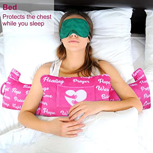  Mastectomy Pillow - Post Surgery Pillow,Breast Cancer Gifts For Women After Surgery Pillow For Breast Reduction Masectomy Patient Recovery,Sleeping Seatbelt Protection,Heart Surgery Pillow With Pocket