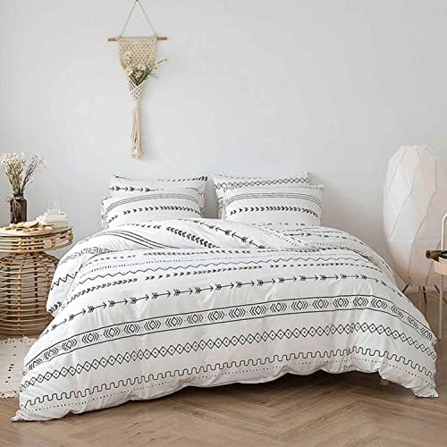  Queen Size Comforter Set, Burnt Orange Boho Tassel Down Alternative Filling Bed Sets - 90 X 90 3PC Soft Microfiber Chic Bohemian Farmhouse Bedding Duvet In A Bag For Women Men, Terracotta, Rust