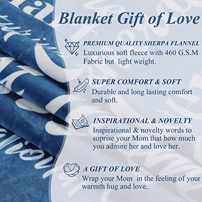  Home I Love You Mom Blanket – Meaningful Mom Blanket, Mother’s Day Present Ideas, 60x50 (Sherpa, Blue) - Mom Birthday Gifts, Mothers Day Blanket Gifts, Mom Gifts From Daughters