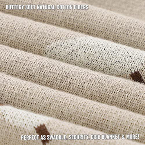  Baby Swaddle Blanket - 100% Luxury Cotton Knit Soft Cozy Lightweight Unisex Receiving Swaddle Crib Stroller Quilt Blanket For Shower Gift Registry For Newborns Infants Toddlers (Sheep - Khaki)