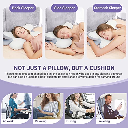  BUTTSSOM Cervical Neck Pillow,Ergonomic Contour Orthopedic Pillow For Neck And Shoulder Pain Relief With Soft Cooling Pillowcase,Memory Foam Support Sleeping Pillow For Side,Back,Stomach Sleeper