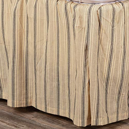  Farmhouse Sawyer Mill Tan Bed Skirt, Queen 60x80x16, Dark Creme White