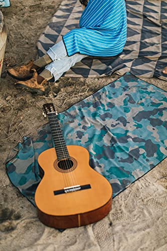 Nomadix Festival Blanket - Perfect For Picnics, Camping, & Lawn Seating - Plush Top & Water Resistant Base - Made With Post Consumer Recycled Materials - Stripes Retro - 60x70