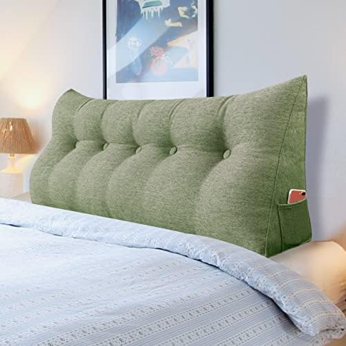  WOWMAX Rectangular Headboard Pillow Bolster Pillow For Bed Back Rest Pillow For Sitting In Bed Daybed Pillows Back Support Pillow For Bed Reading Pillow Grey-Beige Queen