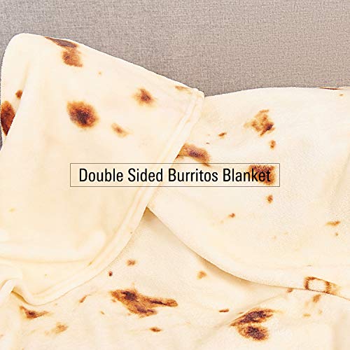  IBune 80 Inch Tortilla Blanket For Adults, Double Sided Round Tortilla Throw Blanket, Giant Wrap Blanket Funny Novelty Food Blanket Gift For Kids