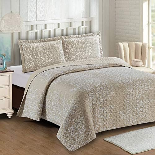  Royal Hotel Bedding Jewel Oversized Coverlet Set, Luxury Printed Design Quilt, Bedspread Set - Filled Quilts - Fits Pillow Top Mattresses - 3PC Set - King/California King Size