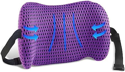  TTKXT Lumbar Support Pillow For Car For Low Back Pain Relief With Adjustable Straps.Memory Foam Lower Back Pillow For Bed, Office Chair, Gaming Chair, Recliner Improve Posture (Black)