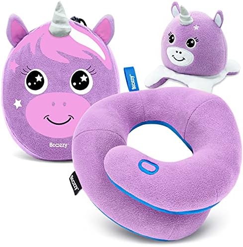  BCOZZY Kids Travel Neck Pillow, Supports The Neck, Head & Chin, Stops The Head From Falling Forward, For Kids Who Fall Asleep In The Car Seat & Plane, For Kids 3-7 Y/O, Navy