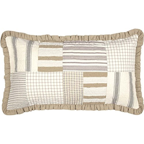  VHC Brands Boho & Eclectic Farmhouse Bedding-Grace White Sham, King (40488)