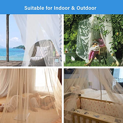  Mosquito Net Bed Canopy For Girls, Elegant Canopy Bed Curtains From Ceiling, Easy To Install, Dome Mosquito Netting For Single To Adult Size Beds, Home & Camping Use, White
