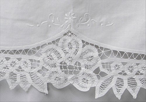  Battenburg Lace Bedskirt Dust Ruffle Twin White 100% Cotton