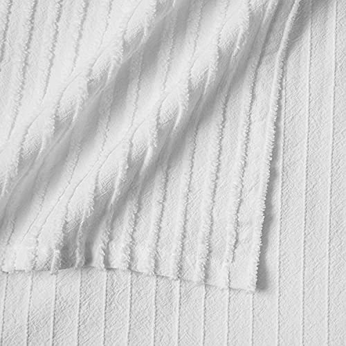  Channel Chenille Bedspread, Queen, White