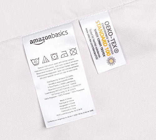 Amazon Basics Deluxe Microfiber Duvet Cover Set With Pillow Case(s) – 240x220cm, Bright White