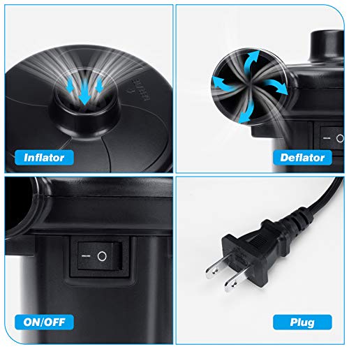  Ir Pump Electric Pump Air Pump For Inflatables Air Mattress Pump With 3 Nozzles Inflator/Deflator Quick Electric Air Pump For Air Bed Pool Toy Raft Boat 110V AC (130W)