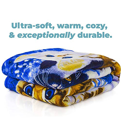  Dawhud Direct Collage Kitten Fleece Blanket For Bed, 50" X 60" Cute Fleece Throw Blanket For Girls, Women, Men And Kids - Super Soft Plush Cat Blankets For Cat Lovers Kitty Cats Print Throws Blankets