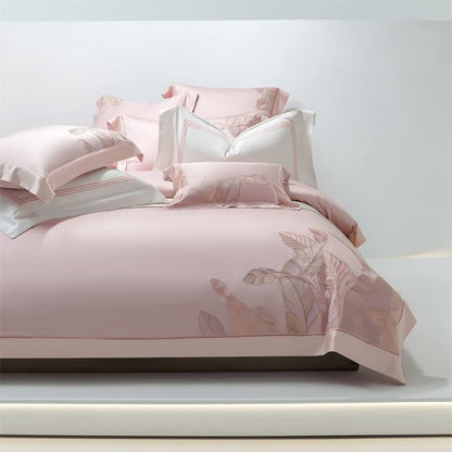  LEIGE Embroidered Four-Piece Set Wide Brimmed Embroidered Quilt Cover Sheet Style Home Textile Bedding Kit (Color : D, Size : 220 * 240cm)