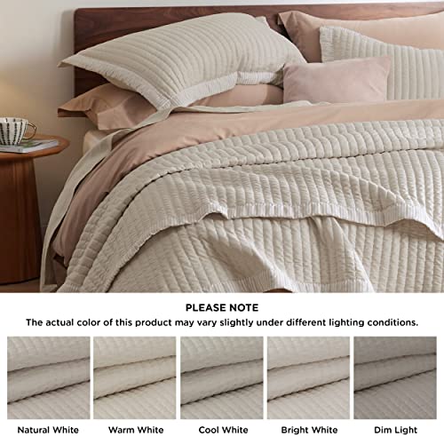  Bedsure Linen Quilt Queen Size - Lightweight Soft Quilt Bedding Set For All Seasons, Bedspreads & Coverlets, Corduroy Pattern Quilt Set, 3 Pieces With 2 Pillow Shams
