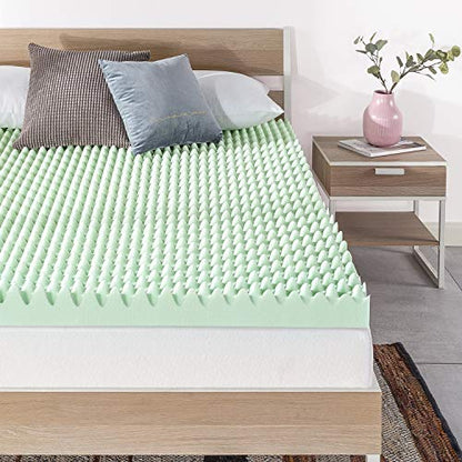  Best Price Mattress 4 Inch Egg Crate Memory Foam Mattress Topper With Calming Green Tea Infusion, CertiPUR-US Certified, Twin XL