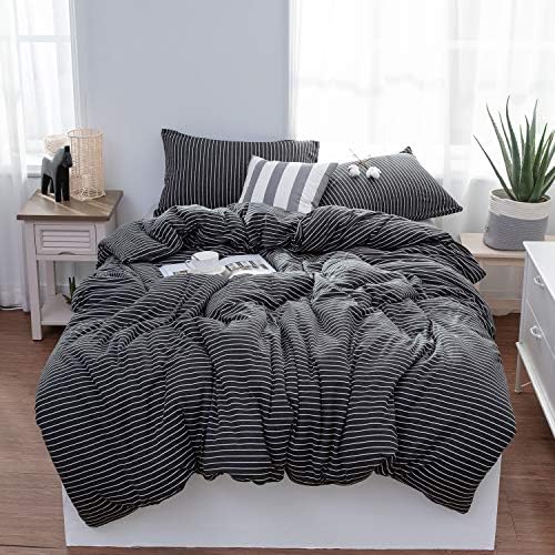  LIFETOWN 100% Jersey Knit Cotton Duvet Cover Set T-Shirt Feel Bedding Set Ultra Soft Wrinkle-Free (Beige, Queen)