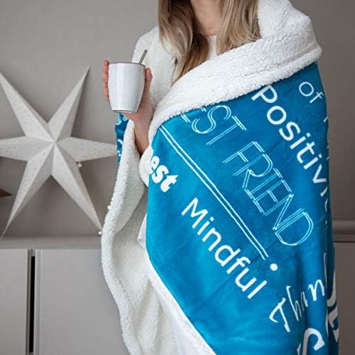  Best Friend Sherpa Throw Blanket For Couch - 60 X 50 Inch – Stocking Stuffer – Large Soft Blanket - Machine Washable - Premium Throw