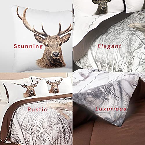  60417.3DQ.02 Full/Queen Deer In Snowy Forest Comforter Set
