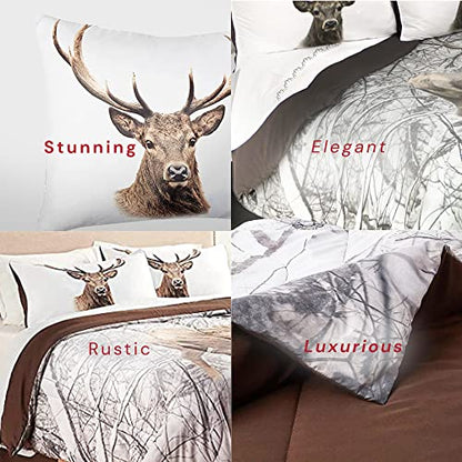  60417.3DQ.02 Full/Queen Deer In Snowy Forest Comforter Set