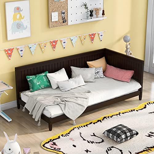  Merax Full Size Daybed, Wood Full Daybed Frame With Headboard, Full Size Sofa Bed, Perfect For Lounging, Sleeping Or Entertaining Guests, Espresso
