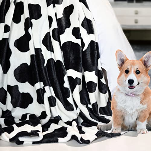  LAGHCAT Cow Blanket, Super Soft Flannel Cow Throw Blanket For Kids Adults, Suitable For Room Decor, Lightweight Travel Blanket, Cozy Plush Can Keep You Warm All The Time. (50"x60")