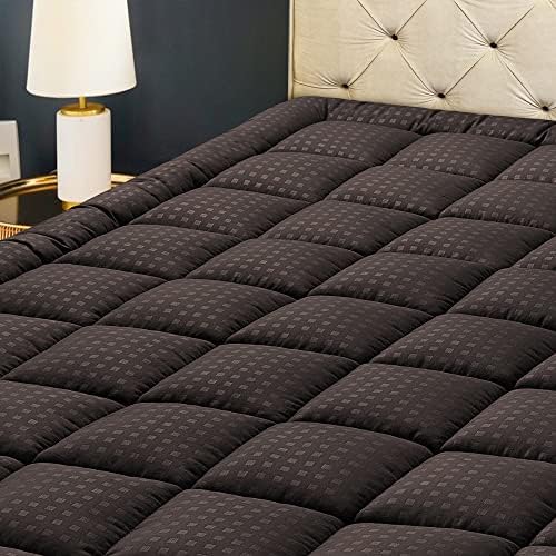  Queen Mattress Pad Quilted Fitted Mattress Protector Cooling Pillow Top Mattress Cover Breathable Fluffy Soft Mattress Topper With 8-21" Deep Pocket