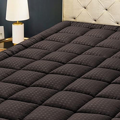  Queen Mattress Pad Quilted Fitted Mattress Protector Cooling Pillow Top Mattress Cover Breathable Fluffy Soft Mattress Topper With 8-21" Deep Pocket
