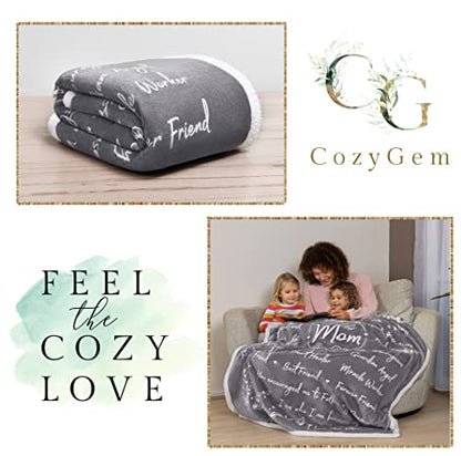  Mom Blanket, Mom Birthday Gifts, From Daughter Or Son, Best Mom Cozy Throw Blankets With Letter, Mom Gifts, Love You Mom Blanket, Mothers Day Blanket, 65x50, Fleece - Gray
