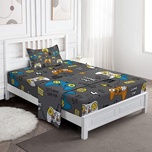  Jekeno Full Size Bohemian Bedding Sheet Set, Boho Sheet Set 3 Piece Colorful Tribal Striped Bed Sheets Set + Deep Pocket Fitted Sheets + Flat Sheet + Pillow Case