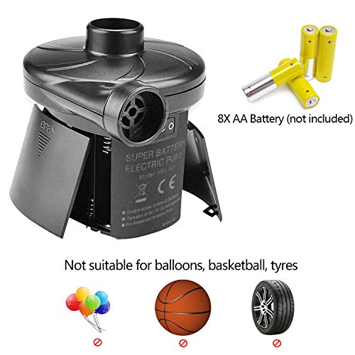  Battery Powered Inflator Deflator, Electric Quick-Fill Air Mattress Pump Small Blower For Blow Up Pool Toy Inflatables Raft Bed Boat (DC 12V)