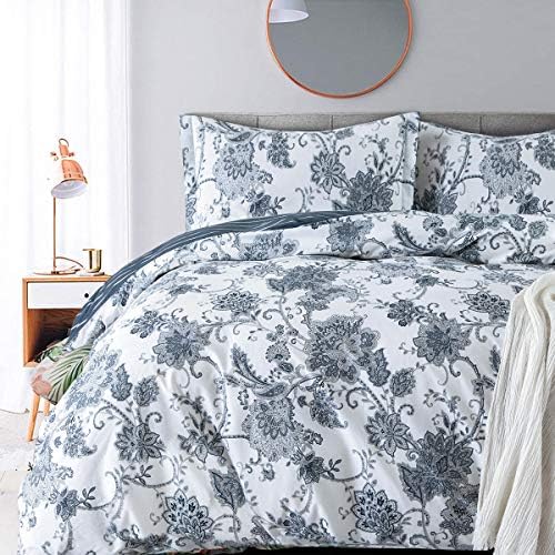  King Size Hotel Collections Super Soft Egyptian Cotton 3 Piece Modern Bedding Medallion Damask Duvet Cover Set-1000-Thread-Count Bedding Set 1 Duvet Cover And 2 Pillow Shams
