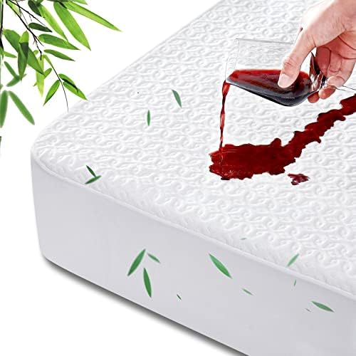  Waterproof King Size Mattress Protector - Breathable King Mattress Pad Cover - Premium Bamboo 3D Air Fabric, Ultra Soft Cooling Mattress Cover Fitted 8"-21" Deep Pocket (Noiseless & Vinyl-Free)