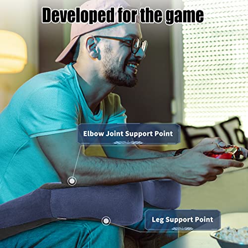  SAHEYER Memory Foam Gaming Pillow, 2 In 1 Plush Side Sleeper Neck Pillow For Elbow Pain Relief, Video Game Controller Pillow For Teen Boyfriend Gamer/Sofa Couch/Computer Chair/Play Station/Bed/Reading