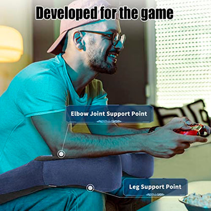  SAHEYER Memory Foam Gaming Pillow, 2 In 1 Plush Side Sleeper Neck Pillow For Elbow Pain Relief, Video Game Controller Pillow For Teen Boyfriend Gamer/Sofa Couch/Computer Chair/Play Station/Bed/Reading