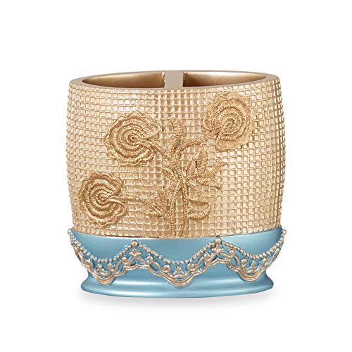  Ombre Rose Design Tooth Brush Holder, Blue