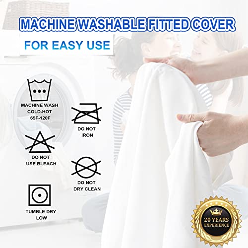  Cooling Mattress Protector Queen Size Mattress Protector Cooling Bamboo Mattress Protector Soft 3D Air Fabric Mattress Pad Cover Sheets Noiseless Mattress Protector