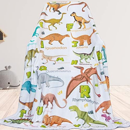  Dinosaur Blanket For Boys Soft Cozy Flannel Warm Kids Dinosaur Throw Blanket Unique Gifts Dinosaur Room Decor Blanket For Teens Kids For Couch Sofa Bed Dino Blanket For Girls Teens 50"x60"