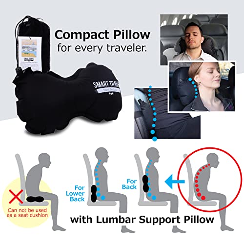  SmartTravel Inflatable Lumbar Travel Pillow For Airplane Back Support For Chair And Travel Seat Lumbar Support Pillow