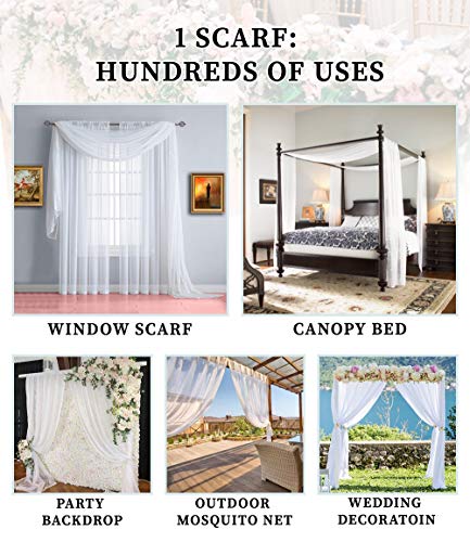  Set Of 2 White & White Canopy Bed Curtains In 55 X 104 Inch Size. 2 Twin Bed Canopy Curtains Can Be Turned Into Kids Bed Tent Or Bed Canopy For Girls. BE White & White 104"