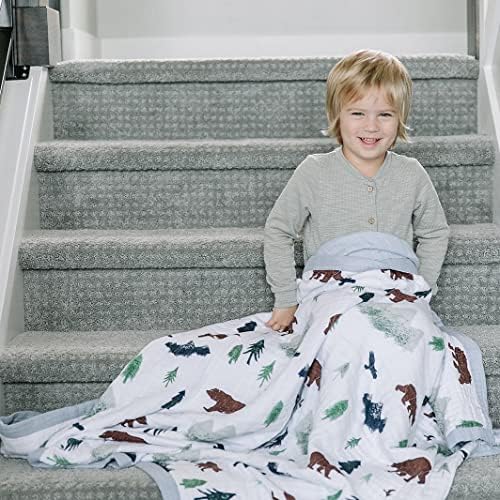  SARANONI Soft 4-Layer Bamboo Muslin Quilt Toddler Blanket, 47" X 47" Bamboo + Cotton Blanket (by Hope Wild Wood)