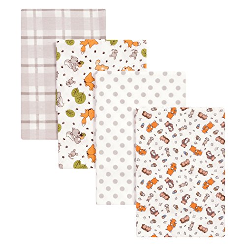  Bear 4 Pack Flannel Blankets, Grey