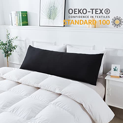  Body Pillow With Pillowcase-Soft Long Bed Pillow For Adults-Breathable Full Body Pillow Insert For Sleeping,20x54inches-Black
