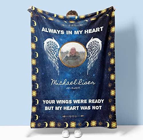  Personalized Memorial Blanket Collection, Custom Keepsake Throw, Sympathy Gift, Remembrance Gift, Memory Gifts (Design 1, 50" X 60" Medium Minky Fleece)…