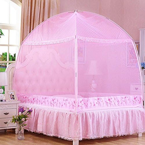  CdyBox Princess Mosquito Net Bed Tent Canopy Curtains Netting With Stand Fits Twin Full Queen (Purple, Full/Queen)
