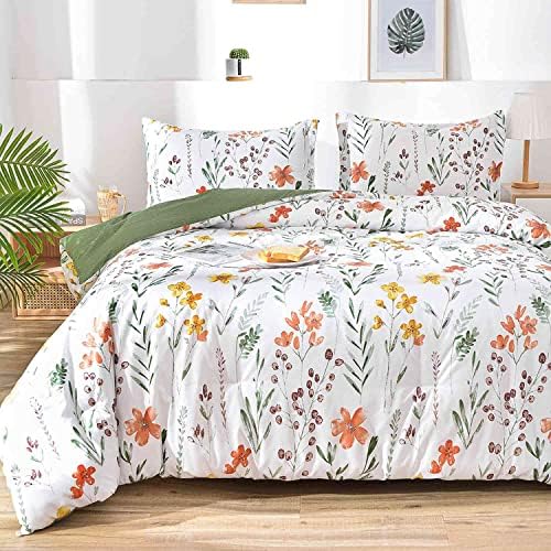  Queen Size Comforter Set, Burnt Orange Boho Tassel Down Alternative Filling Bed Sets - 90 X 90 3PC Soft Microfiber Chic Bohemian Farmhouse Bedding Duvet In A Bag For Women Men, Terracotta, Rust