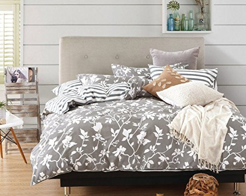  Swanson Beddings Leafy Vines 3-Piece 100% Cotton Bedding Set: Duvet Cover And Two Pillow Shams (Queen)